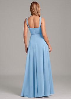 Azazie Shaude Bridesmaid Dresses Powder Blue A-Line Pleated Chiffon Dress image2