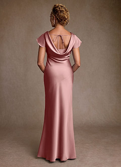 Azazie Shelby Mother of the Bride Dresses Dusty Rose Mermaid Pleated Stretch Satin Dress image2