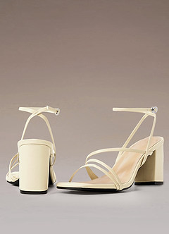 front Ankle Strap Block Heel Sandals