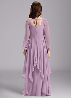 Azazie Clara Junior Jurk van Chiffon met A-Lijn Blouson Blauweregen image2