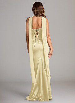 Azazie Sorrel Bridesmaid Dresses Lemon Sorbet Mermaid Strapless Stretch Satin Convertible Dress image2