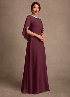 Azazie Winnifred Brudens mor kjoler A-Line Perlebesat Chiffon Gulv-længde Kjole image2