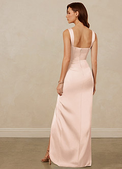 Christian Siriano Bridal for Azazie 1017 Robes de demoiselle d'honneur Robe Fourreau en Satin extensible Encolure en Forme de Cœur Rose Pâle image5