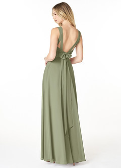 Azazie Julie At-home Try On Dresses Agave A-Line Sweetheart Neckline Chiffon Dress image2
