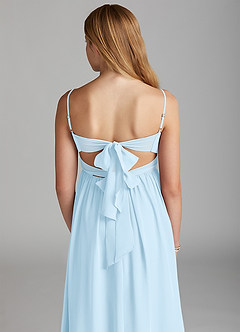 Azazie Zeya Junior Sky Blue A-Line Chiffon Dress image2