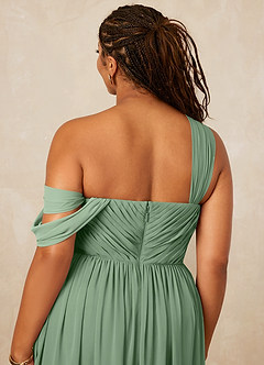 Christian Siriano Bridal for Azazie 1014 Bridesmaid Dresses Matcha A-Line Off the Shoulder Chiffon Dress image16