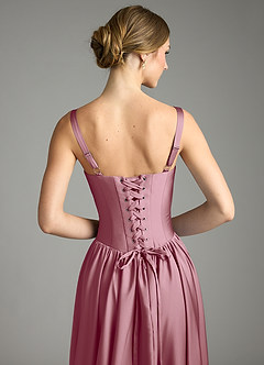 Azazie Evadina Suknie dla druhen Linia A Gorset Satyna elastyczna Do ziemi Sukienka image6