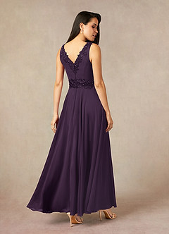 Azazie Devana Mother of the Bride Dresses Plum A-Line Sequins Chiffon Dress image4