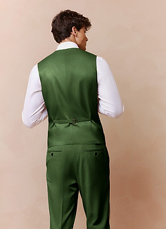 front James Olive Structured Stretch Suit Vest
