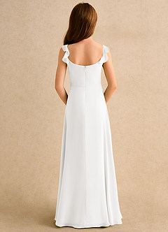 Azazie Puppy Girls Formal 플라워 걸 드레스 A라인 주름진 쉬폰 플로어 길이 드레스 image2