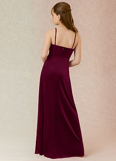 Azazie Solange Junior Cabernet A-Line Velvet Dress image2