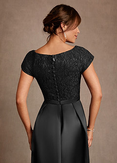 Azazie Albany 신부의 어머니 드레스 A라인 주름진 레이스 플로어 길이 드레스 image6