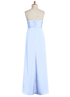 Azazie Eren Junior Ice Sheath Pleated Stretch Satin Dress image8