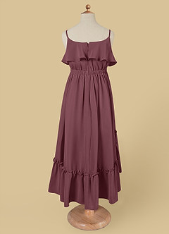 Azazie Karmen Flower Girl Dresses Sangria A-Line Ruched Chiffon Dress image7