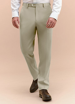 front James Tan Structured Stretch Dress Pants