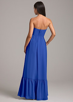 Azazie Kailee Bridesmaid Dresses Royal Blue A-Line with Pockets Chiffon Dress image6