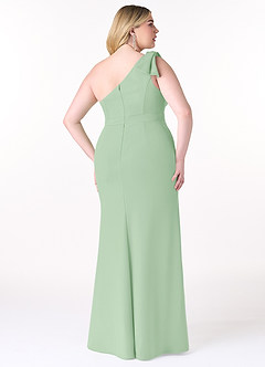 Azazie Rinna Bridesmaid Dresses Dusty Sage Mermaid One Shoulder Stretch Crepe Dress image6
