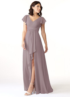 Azazie Omari Bridesmaid Dresses Dusk A-Line Chiffon Dress image4