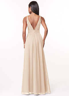 Azazie Maren Bridesmaid Dresses White Alabaster A-Line Pleated Chiffon Dress image2