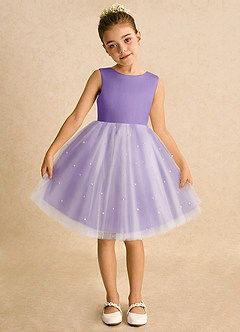 Azazie Esme Blumenmädchenkleider Ballkleid Schleifen Tüll Kleid Tahiti image6