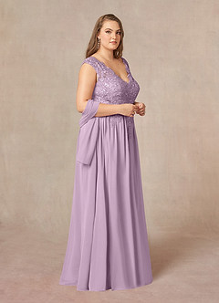 Azazie Amethyst Mother of the Bride Dresses Wisteria A-Line V-Neck Sequins Chiffon Dress image11