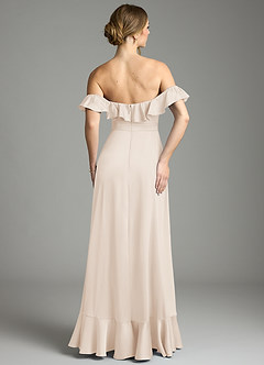 Azazie Lyra Vestidos de damas de honor Vestido de Alabastro Blanco de Satén Elástico de Corte en A Convertible con Vestidos sin tirantes image10