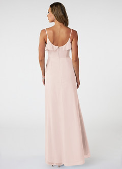 Azazie Natalia Bridesmaid Dresses Rose Petal A-Line Chiffon Dress image2