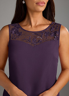 Azazie Maura Mère de la mariée Robes Robe Combinaison/Tailleur Pantalon en Mousseline de soie Paillettes Prune image5
