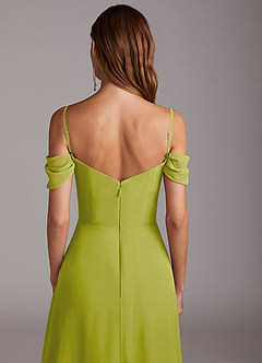 Azazie Marley Bridesmaid Dresses Lemongrass A-Line Off the Shoulder Chiffon Convertible Dress image9