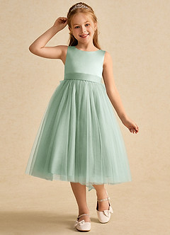 Azazie Winnie Flower Girl Dresses Agave Ball-Gown Bow Tulle Dress image4