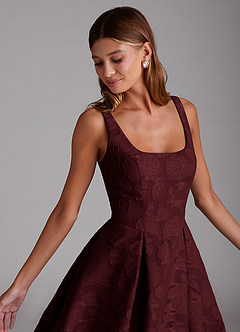 Amalie Wine A-line Midi Dress image5
