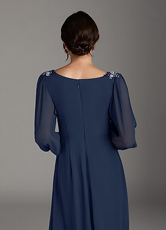 Azazie Gypsy Mother of the Bride Dresses Dark Navy A-Line V-Neck Sequins Chiffon Dress image5