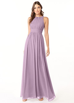 Azazie Luz Bridesmaid Dresses Wisteria A-Line Lace Chiffon Dress image3