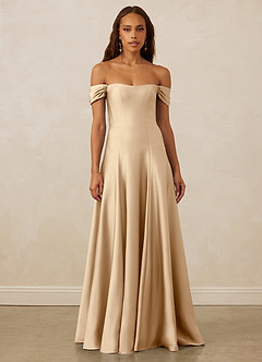 Christian Siriano Bridal for Azazie 1002 Bridesmaid Dresses Off Shoulder Stretch Satin A-line Dress image2