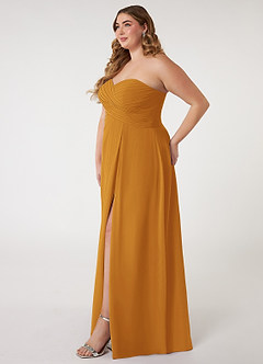 Azazie Arabella Allure Bridesmaid Dresses Butterscotch A-Line Sweetheart Neckline Chiffon Convertible Dress image16