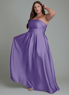 Azazie Lucienne Bridesmaid Dresses Tahiti A-Line Strapless Stretch Satin Convertible Dress image9