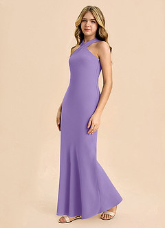 Azazie Doretta Junior Robe Fourreau en Mousseline de soie Plissée Tahiti image4