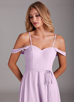 Azazie Aaron Jurken voor bruidsmeisjes Converteerbaar Jurk van Chiffon met A-Lijn Off the Shoulder Frosted Lila image2