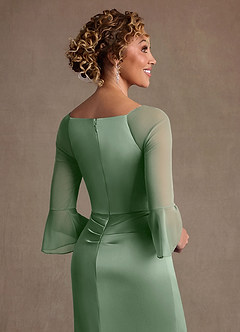 Azazie Nampa Abiti per la Madre della Sposa Abito Tubino in Maglia Plissettato Matcha image6