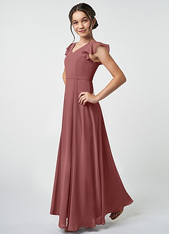 Azazie Claudine Junior Amethyst A-Line Pleated Chiffon Dress image3