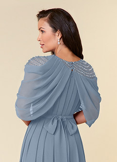 Azazie Olena Mother of the Bride Dresses Dusty Blue A-Line Sequins Chiffon Dress image6
