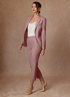 front Kennedy Dusty Rose Structured Stretch Pants Suit