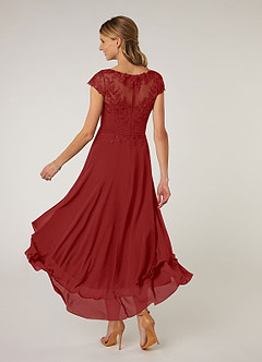 Azazie Shonda Mother of the Bride Dresses Rust Lace Chiffon Dress image4