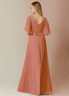 Azazie Cierra Final Sale MAI TAI A-Line V-Neck Chiffon Dress image2