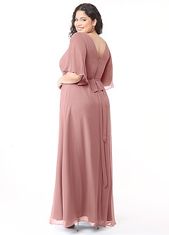 Azazie Cierra Bridesmaid Dresses Dusty Rose A-Line V-Neck Chiffon Dress image12