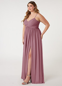 Azazie Alia Bridesmaid Dresses Vintage Mauve A-Line Pleated Chiffon Dress image8