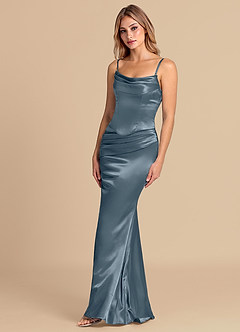 Azazie Sorrel Bridesmaid Dresses Twilight Mermaid Corset Metallic Satin Convertible Dress image4