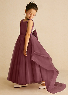 Azazie Pumpkin Flower Girl Klänningar Klänning A-Linje i Tyll Konvertibel image4