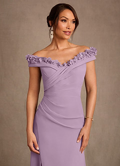 Azazie Jettie Mother of the Bride Dresses Wisteria Sheath Pleated Chiffon Dress image5