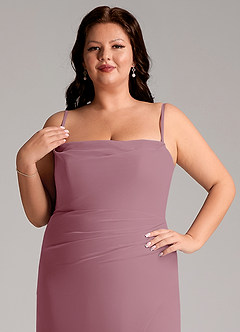 Azazie Leonis Bridesmaid Dresses Vintage Mauve Sheath Strapless Chiffon Convertible Dress image15